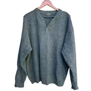 Woolrich men’s cotton/ramie Henley sweater charcoal size XL